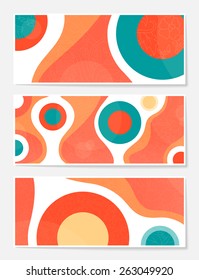 Set of abstract backgrounds with circles and waves for website, banners or identity.