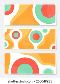 Set of abstract backgrounds with circles and waves for website, banners or identity.