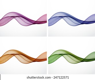 Set of abstract backgrounds with color wave