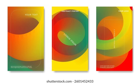 A set of abstract backgrounds with colorful 3d gradient elements