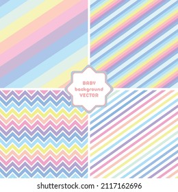 Set of abstract backgrounds with colorful stripes in pastel colors. Background for design, baby wallpaper, wrapping paper, seamless pattern. marshmallow colors