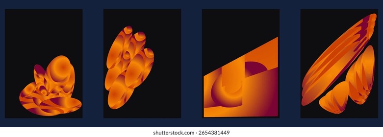 Set of abstract backgrounds for cover, banner, poster, flyer, brochure, invitation.