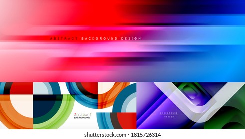 Set abstrakter Hintergründe für Cover, Banner, Flyer und Plakate und andere Vorlagen