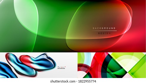 Set of abstract backgrounds for covers, banners, flyers and posters and other templates