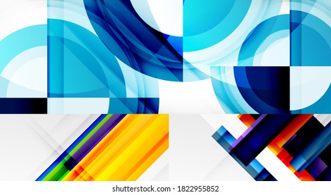 Conjunto de fondos abstractos para cubiertas, pancartas, volantes y carteles y otras plantillas