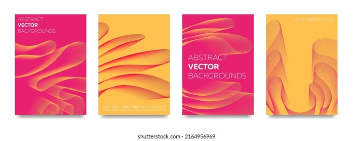 A set of abstract backgrounds with curving lines.