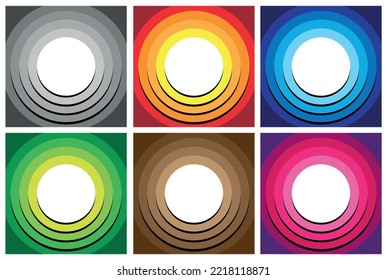 Set of abstract backgrounds in different colors, circles in the form of buttons. illustration vector