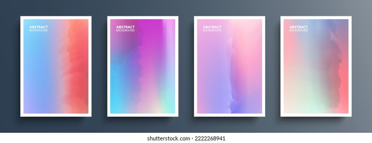 Conjunto de fondos abstractos con degradados de color dinámicos. Colección de plantillas gráficas para folletos, carteles, volantes y portadas. Ilustración vectorial.