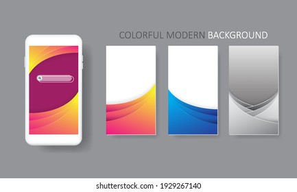 Set of abstract backgrounds dynamic shape for splash screen smartphones, mobile app, devices, application. Template design for cover, voucher, poster, flyer, banner. Vector illustration