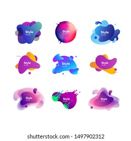 Set of abstract backgrounds. Dynamical colored forms and line. Gradient banners with abstract elements. Template for design of logo, flyer or presentation. Vector illustration