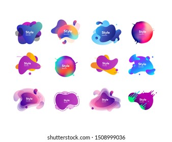 Set of abstract backgrounds. Dynamical colored forms and line. Gradient banners with abstract elements. Template for design of logo, flyer or presentation. Vector illustration