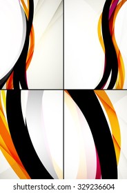 Conjunto de fondos abstractos. Elegantes líneas y olas de colores con espacio de copias para tu mensaje. Diseños publicitarios de pancartas - plantillas y fondos de pantalla