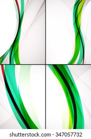 Set of abstract backgrounds. Elegant colorful decorated lines and waves with copyspace for your message. Banner advertising layouts - templates and wallpapers