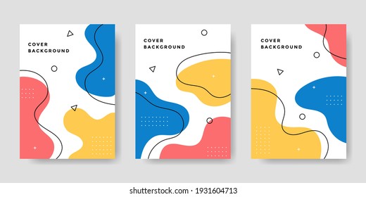 Set of abstract backgrounds in a geometric design style. Vector illustration.