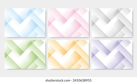 Conjunto de fondos abstractos de formas geométricas, ilustración vectorial