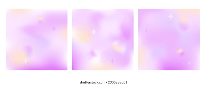 Set of abstract backgrounds with gradients. y2k trending style illustration