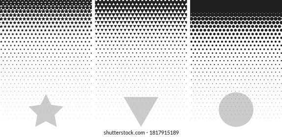 Conjunto de fondos abstractos con formas de semitono.