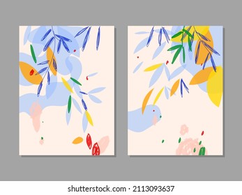 Conjunto de fondos abstractos con la mano dibujando varias formas y la ilustración vectorial de objeto doodle.
