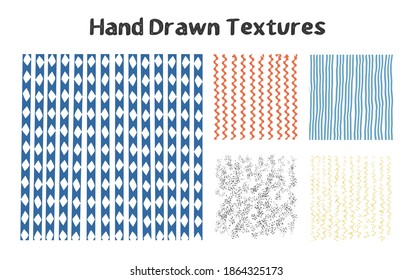 Conjunto de fondos abstractos y texturas dibujadas a mano. Ilustración vectorial.