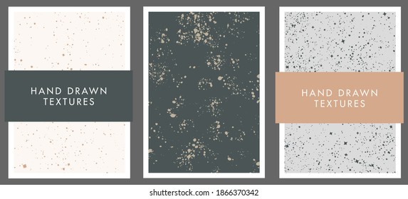 Conjunto de fondos abstractos y texturas dibujadas a mano. Ilustración vectorial.