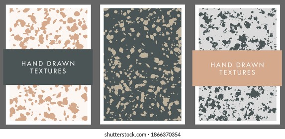 Conjunto de fondos abstractos y texturas dibujadas a mano. Ilustración vectorial.