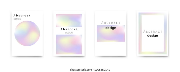 Conjunto de fondos abstractos con elementos holográficos