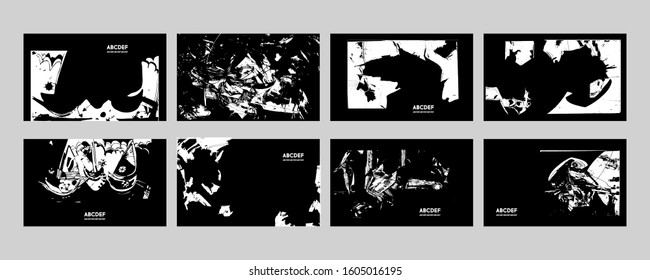 Set abstract backgrounds line design black lines art graphic art retro style template. Template for poster or banner, cover or cards
