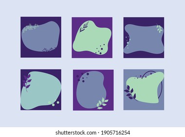 Set of abstract backgrounds in minimal style - design templates for social media stories, designs for invitations