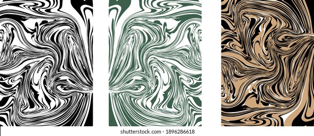 A set of abstract backgrounds. A mixture of acrylic paints. Applicable for cover design, presentation, invitation, flyer, annual report, poster and business card, packaging design. Vector.
