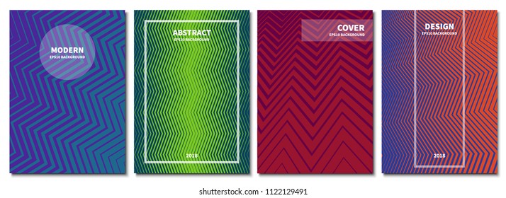 Set of abstract backgrounds. Modern geometric gradients. Template for banner, brochure, book cover, booklet and other design works. Vector illustration.