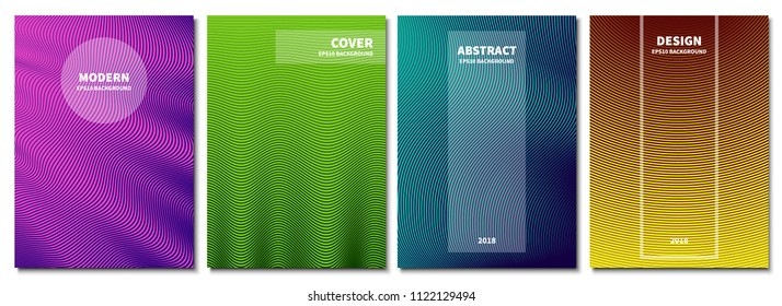 Set of abstract backgrounds. Modern geometric gradients. Template for banner, brochure, book cover, booklet and other design works. Vector illustration.