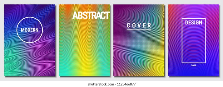 Set of abstract backgrounds. Modern geometric gradients. Template for banner, brochure, book cover, booklet and other design works. Vector illustration.