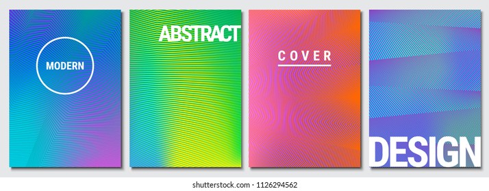Set of abstract backgrounds. Modern geometric gradients. Template for banner, brochure, book cover, booklet and other design works. Vector illustration.