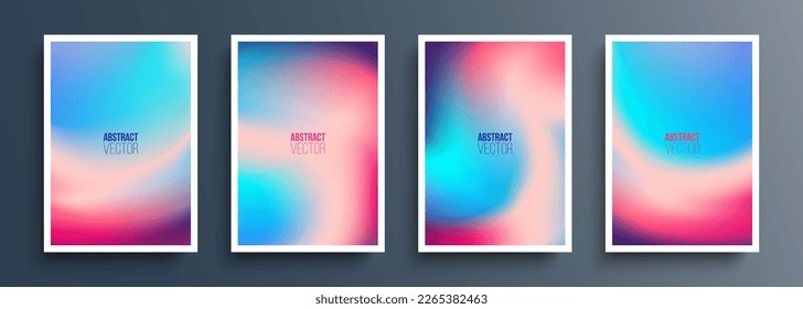 Conjunto de fondos abstractos con degradados multicolores para su diseño gráfico creativo. Ilustración vectorial.