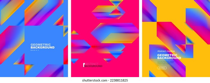 Set of abstract backgrounds. Overlapping geometric elements composition. Vector Illustration For Wallpaper, Banner, Background, Card, Book Illustration, landing page