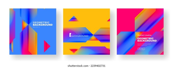 Set of abstract backgrounds. Overlapping geometric elements composition. Vector Illustration For Wallpaper, Banner, Background, Card, Book Illustration, landing page
