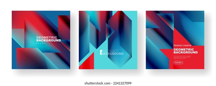 Set of abstract backgrounds. Overlapping geometric elements composition. Vector Illustration For Wallpaper, Banner, Background, Card, Book Illustration, landing page