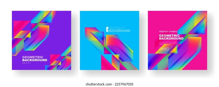Set of abstract backgrounds. Overlapping geometric elements composition. Vector Illustration For Wallpaper, Banner, Background, Card, Book Illustration, landing page