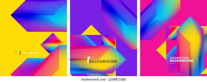 Conjunto de fondos abstractos. Composición de elementos geométricos superpuestos. Ilustración vectorial para fondo de escritorio, pancarta, fondo, tarjeta, ilustración del libro, página de inicio