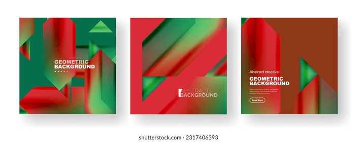 Set of abstract backgrounds. Overlapping geometric elements composition. Vector Illustration For Wallpaper, Banner, Background, Card, Book Illustration, landing page