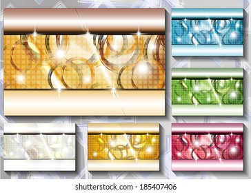 a set of abstract backgrounds postcards with rings