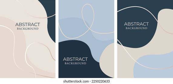 Set of abstract backgrounds for posters, cards, banners. Vector elements.