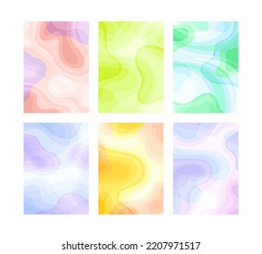 Set of abstract backgrounds in soft colors. Modern wallpaper, banner, background with gradient vector illustration