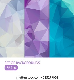 Set of abstract backgrounds. Templates for design