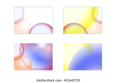 Set abstract backgrounds. Transparent bubbles. Colorful.