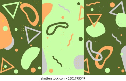 Set of abstract backgrounds of trend colors for the design of banners, blank for book cover or design cards