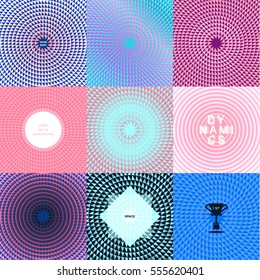 set of abstract backgrounds with triangles