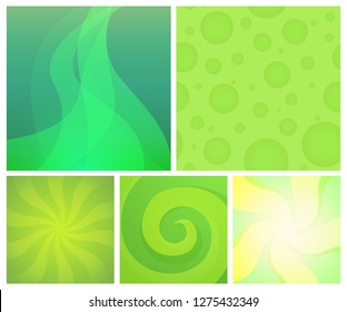 Set of Abstract Backgrounds. Vector element design with colorful bright wallpaper. Illustration of Nature, light, aurora borealis and creative shapes.