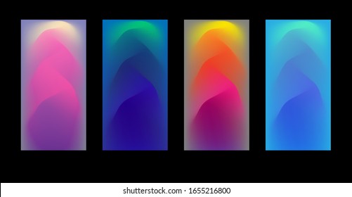 Set of abstract backgrounds. Vector illustration for any projects. Cover design with waves.