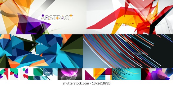 Set of abstract backgrounds. Vector illustration for covers, banners, flyers, social media